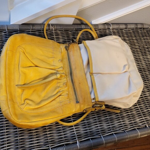 Fossil Leather Crossbody with Cinched Outside Pocket Yellow - Picture 7 of 16